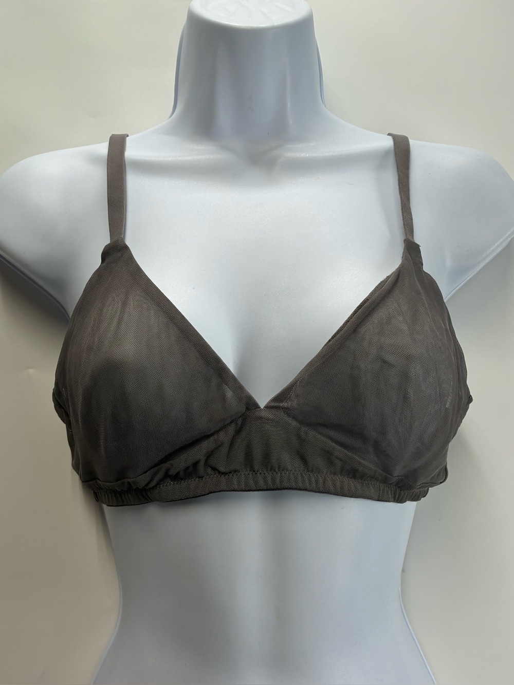The Great Eros Made In Italy Gray Sheer Bra Medium Sexy Lingerie Bralette Nylon